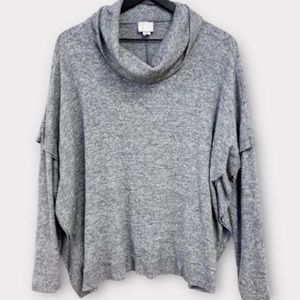 Postmark Anthropologie Women’s Lassen Sweater Large Cowl Neck Ruffle Lagenlook